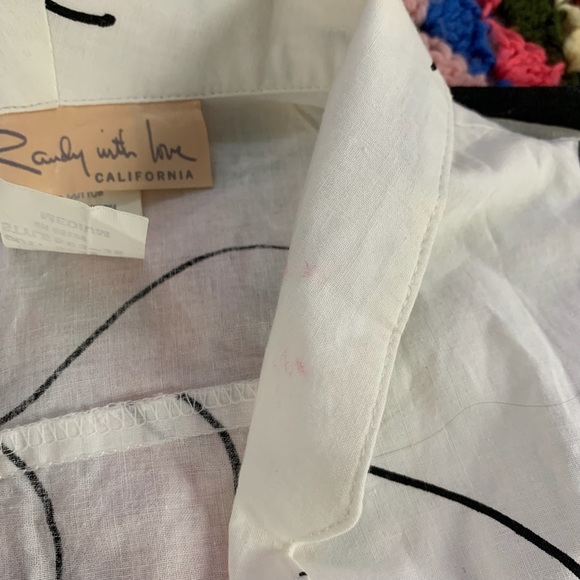 Vintage 80s Randy W/ Love Abstract Art Oversized Open Front Cotton Shirt… - Picture 14 of 16